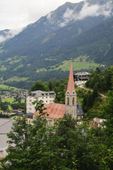 Fototapeta premium The view of Saint Nikolaus in Bad Gastein, Austria