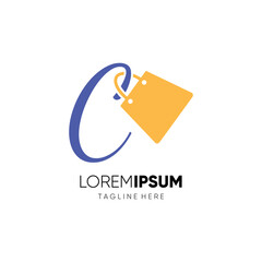 Letter C Shopping Bag Logo Design Vector Icon Graphic Emblem Illustration