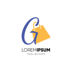 Letter G Shopping Bag Logo Design Vector Icon Graphic Emblem Illustration