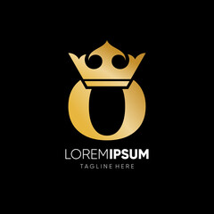 Letter O Crown Logo Design Vector Icon Graphic Emblem Illustration