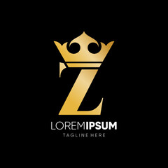 Letter Z Crown Logo Design Vector Icon Graphic Emblem Illustration