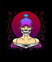 Japan Ninja Girl Illustration