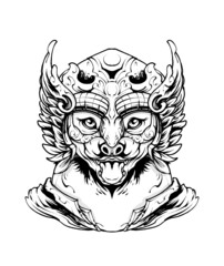 Siberian Husky Viking Illustration silhouette