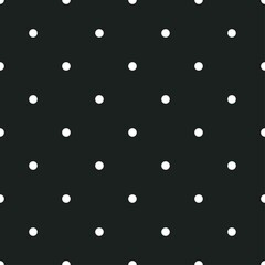 Simple white circles geometric christmas pattern on black background for wrapping paper vector illustration