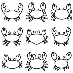 Crab line icon, vector logo isolated on white background