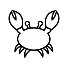 Crab line icon, vector logo isolated on white background