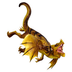 3D Rendering Fairy Tale Dragon on White