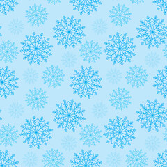 New Year seamless background with snowflakes. Winter festive texture.