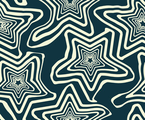 Abstract Geometric Liquid Stars Stroke Line Style Seamless Pattern Vector Trendy Fashion Design