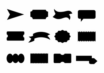 Set of ribbons, patches, badges and labels isolated on a white background. Silhouettes various shape. Elements for your design