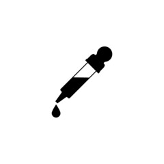 Pipette dropper icon with a drop. Vector illustration and icon on white background.