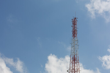 Signal pole background on a clear day