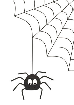 Spider and spiderweb. vector illustration
