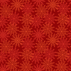 New Year seamless background with snowflakes. Winter festive texture.