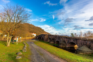 Historische Werrabrücke an der Grenze zwischen Thüringen und Hessen bei Vacha 