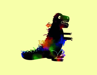 Vector illustration of funny dinosaur