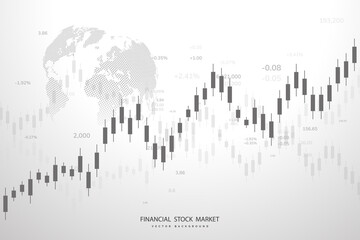 Stock market and exchange. Bullish point, Trend of graph.Graph chart of stock market investment world trading. Stock market data. Vector illustration