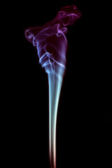 Incense burning creating flower like shape
