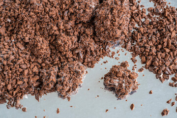 moldy  granulated instant coffee grounds background