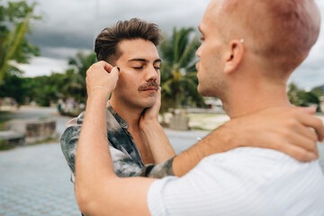 Fototapeta premium Gay Couple spend time together outdoors