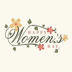 Happy Womens Day typography letter background