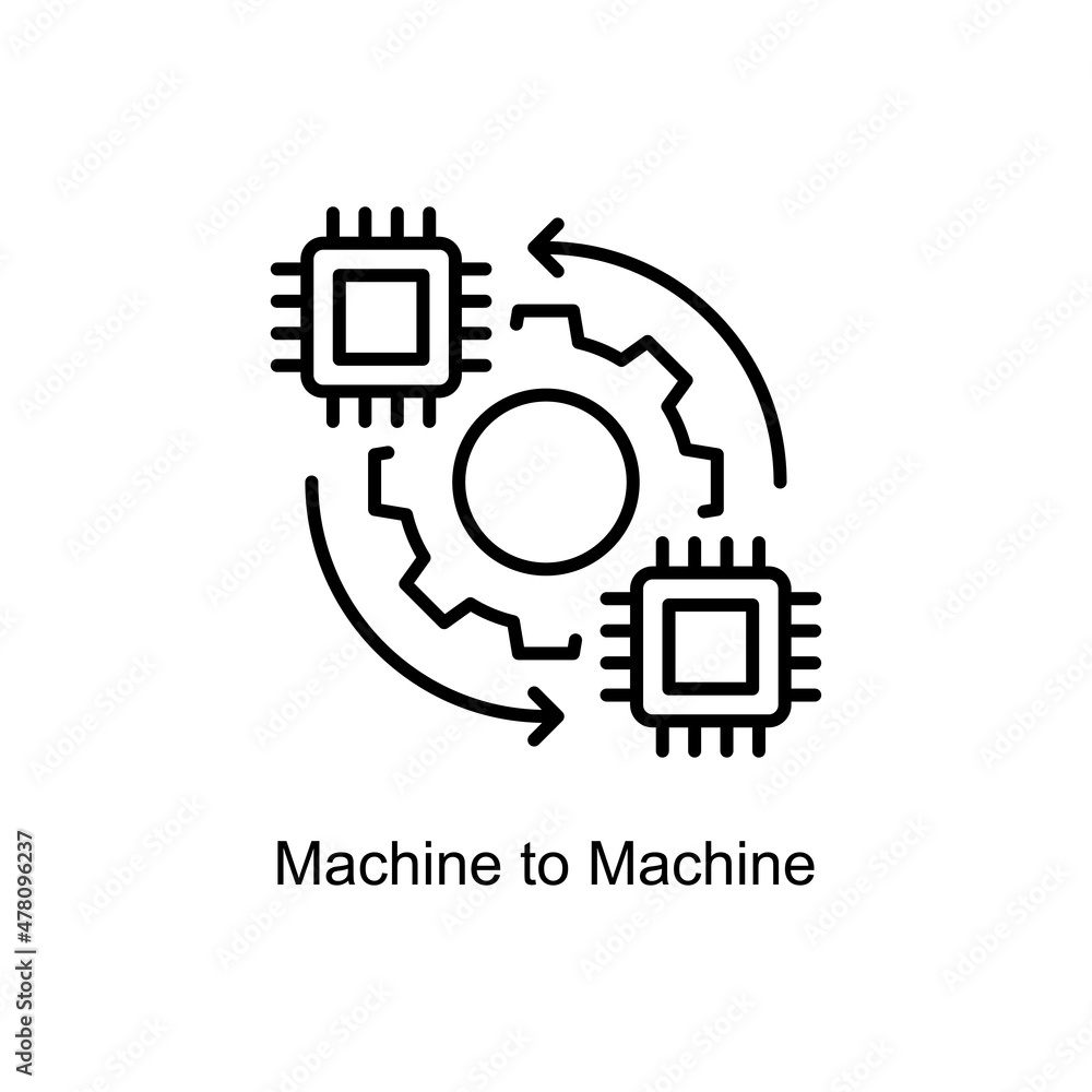 Poster Machine to Machine vector outline Icon Design illustration. Internet of Things Symbol on White background EPS 10 File