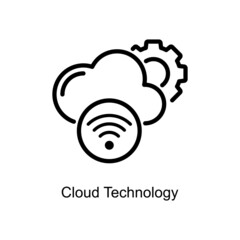 Cloud Technology vector outline Icon Design illustration. Internet of Things Symbol on White background EPS 10 File