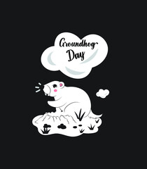 groundhog day t-shirt design. happy groundhog day t-shirt.