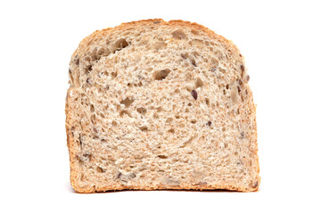 whole grain sandwich bread close-up on white plate