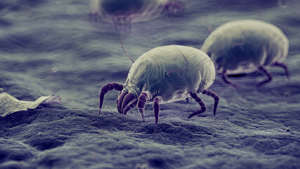 3d rendered illustration of dust mites