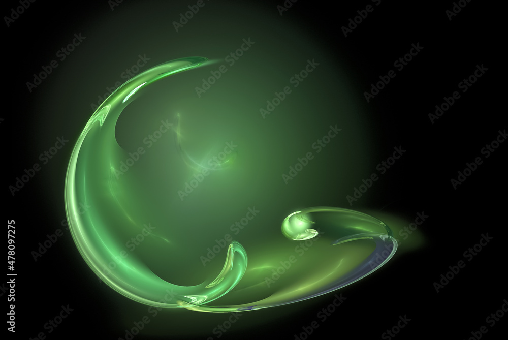 Poster fractal, an abstract circular nebula with beautiful splashes in space
