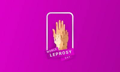 Obraz premium World Leprosy day background is purple in color with a modern design style