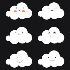 set clound character design vector