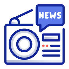 radio broadcasting news icon isolated on white background