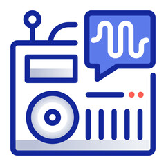 radio waves icon illustration isolated on white background