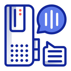 voice recorder with speech bubble icon illustration