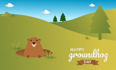 Obraz na płótnie Canvas Happy groundhog day, perfect for backgrounds, posters, covers, wallpapers, and more