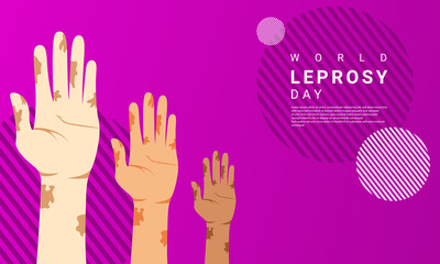 Obraz premium World Leprosy day background is purple in color with a modern design style