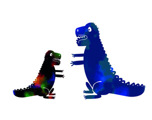 Vector illustration of funny dinosaurs