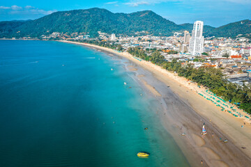 Fototapeta na wymiar Aerial view in Patong beach in Phuket Province, Thailand