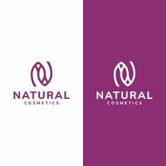 Luxury Abstract Initial N Logo in Linear Outline Style for Beauty Business, Cosmetic Shop, Spa, Salon and Grooming. Vector Illustration