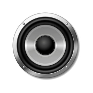 Sound Speaker Icon, Stereo Audio Music System Logo. Sound System Subwoofer