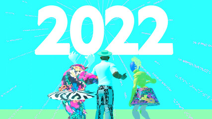 Naklejka premium 2022 is going to be the most important year for the metaverse. 2022 the year of Metaverse, nft and play-to-earn in meta