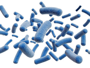 Bacteria cells close up isolated on white background