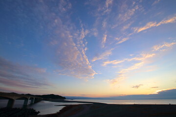 仁淀川　河口の風景　冬　（高知県　土佐市）