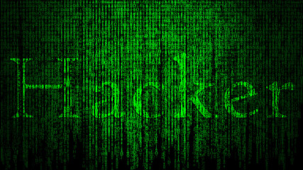 hacker text background in matrix style. random falling symbol letters. Green is the dominant color. illustration