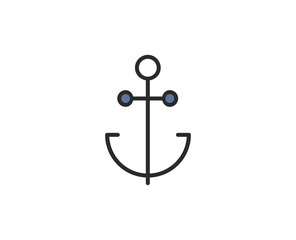 Anchor flat icon. Thin line signs for design logo, visit card, etc. Single high-quality outline symbol for web design or mobile app. Marketing outline pictogram.