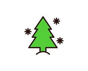 Christmas tree premium line icon. Simple high quality pictogram. Modern outline style icons. Stroke vector illustration on a white background. 