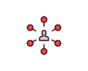 Hierarchy line icon. Vector symbol in trendy flat style on white background. Office sing for design.