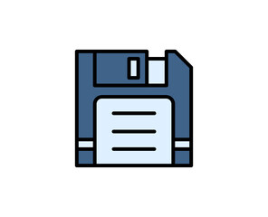 Floppy disk line icon. Vector symbol in trendy flat style on white background. Office sing for design.